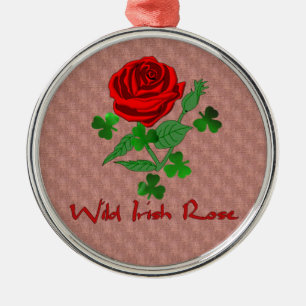 Wilde irische Rose Silbernes Ornament