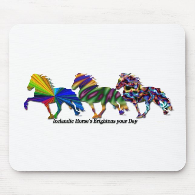 Wilde Isländerpferde Mousepad (Vorne)