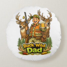 Wilde Jagd mit Papa lustige Jäger-Geschenkidee Rundes Kissen