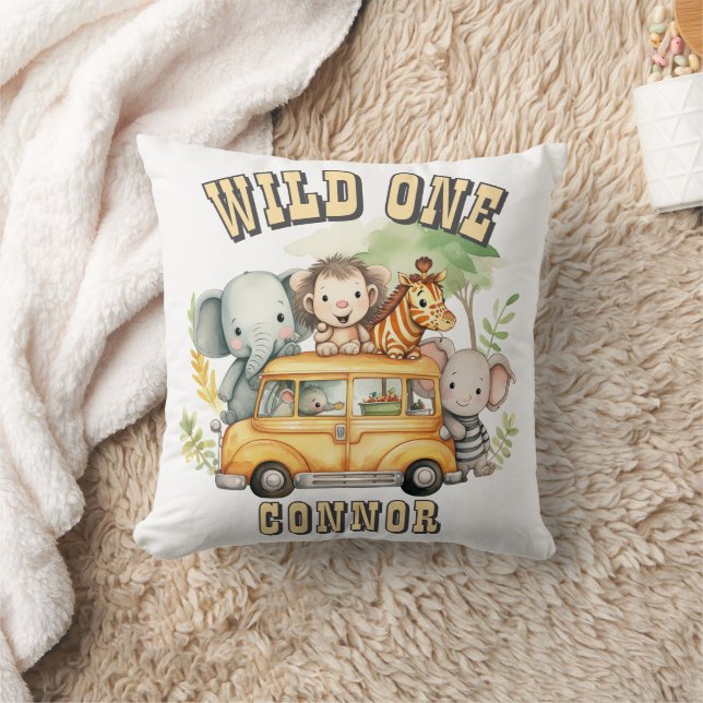 Wilde Jungen Geburtstagssafari Kissen (Decke)