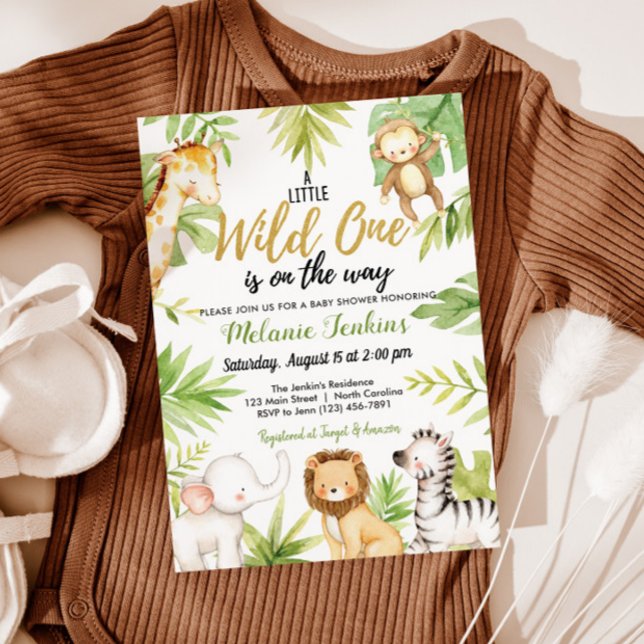 Wilde Jungle Animals Boy Baby Shower Einladung (Von Creator hochgeladen)