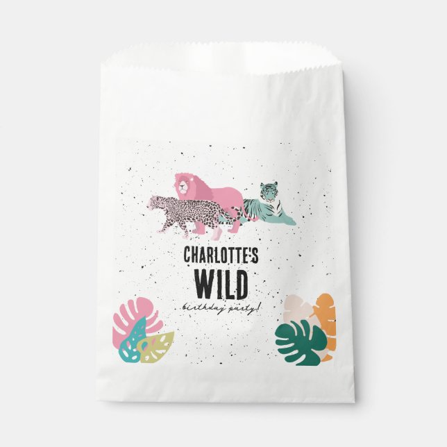 Wilde Jungle-Party-Kindergeburtstag Geschenktütchen (Vorderseite)