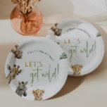 Wilde Jungle Safari Tiere Kindergeburtstag Party Pappteller<br><div class="desc">Feiern Sie Ihren besonderen Tag mit unseren wilden Dschungelsafari-Tieren Kindergeburtstag Party Papier Teller. Sie sind perfekt für einen niedlichen und skurrilen Anlass! Es ist ein modernes Safari-Thema mit bezaubernden Dschungelkreaturen wie Affen, Elefanten, Giraffen, Löwen und Zebra. Mit seiner einfachen, natürlichen, boho-inspirierten Aquarelllandschaft ist diese süße Szene ideal, um einen kleinen...</div>