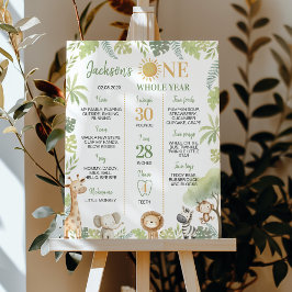 Wilde Jungtiere 1. Geburtstag Meilenstein Poster