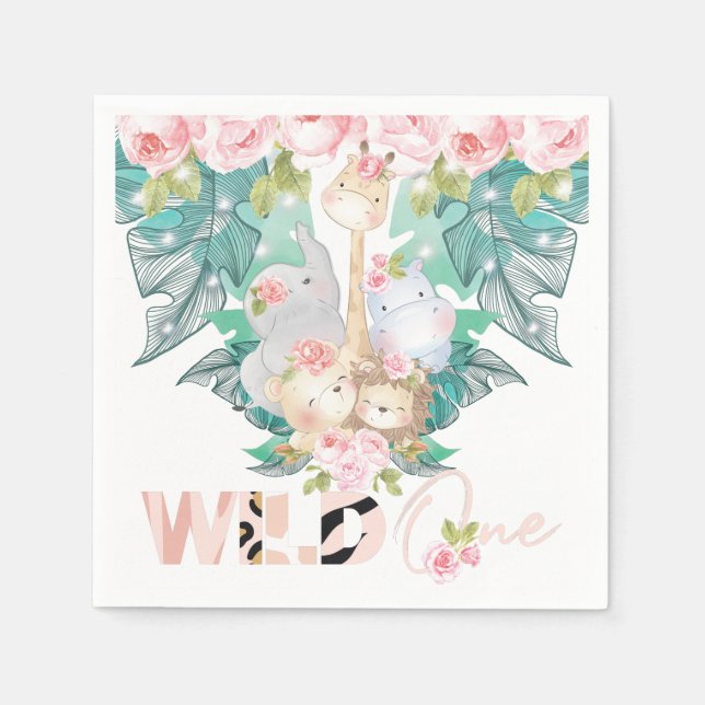 Wilde Jungtiere Serviette (Vorderseite)