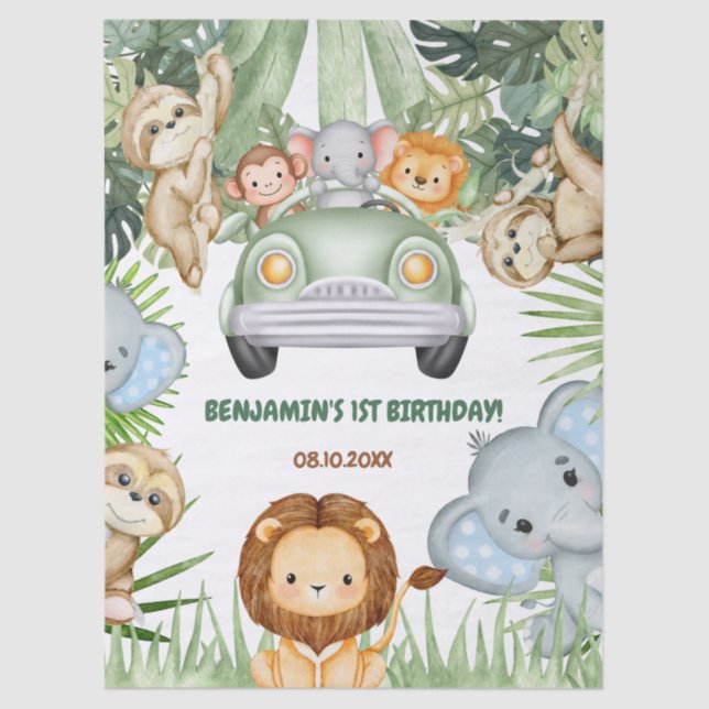 Wilde Jungtiere zum Geburtstag Seidenpapier (Vorderseite)