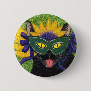 Wilde Karneval-Katzen-Party-New- Button