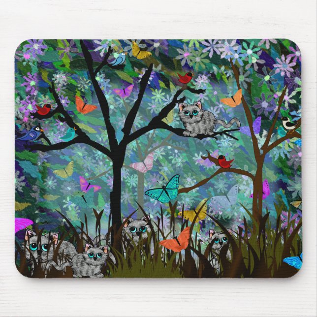 Wilde Katzen Mousepad (Vorne)