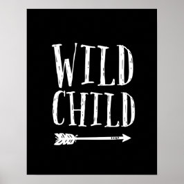 Wilde Kinder drucken Schwarz-Weiß-Dekoration Poster