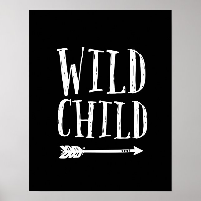 Wilde Kinder drucken Schwarz-Weiß-Dekoration Poster (Vorne)