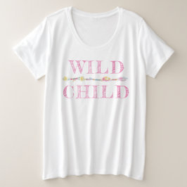 Wilde Kinderfedern und Perlen bohrosa Slogan tee