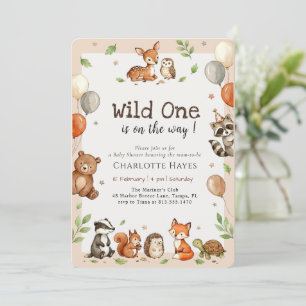 Wilde kleine Waldtiere - Babyparty Einladung