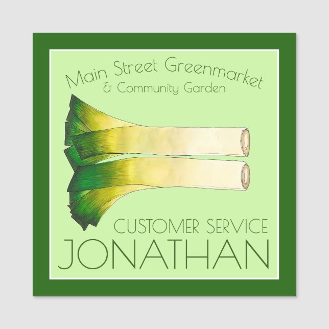 Wilde Leeks Garten Gemüsegarten Küche Garten Namensschild (Vorderseite)