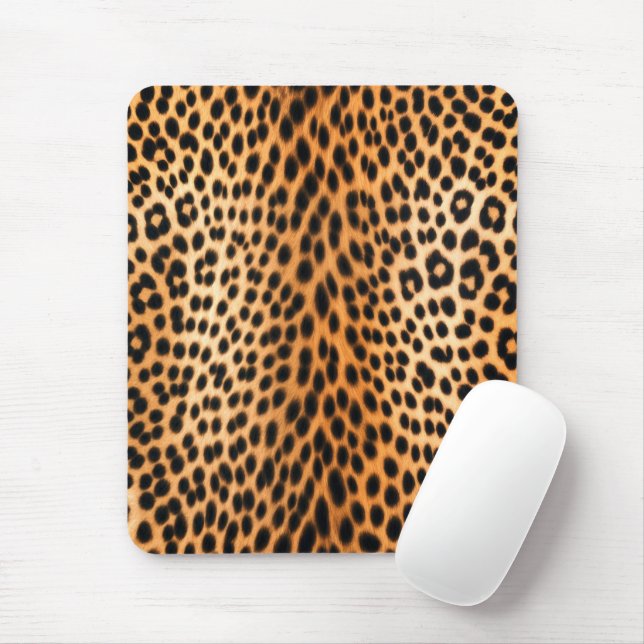 Wilde Leopard-Energie – Kühne Tierdruckmode Mousepad (Mit Mouse)