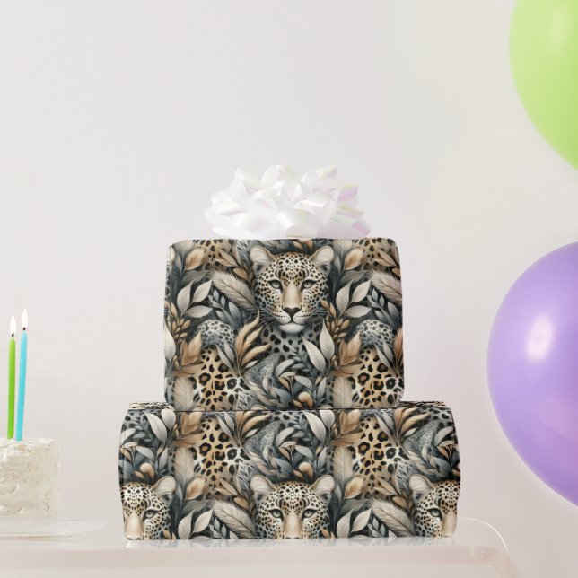 Wilde Leoparden  Geschenkpapier (Partygeschenke)