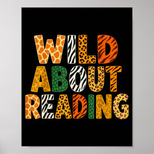 Wilde Leser lustiger Tierbuch Liebhaber Lehrer Poster