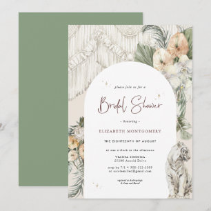 Wilde Liebe Boho Macrame Greenery Brautparty Einladung