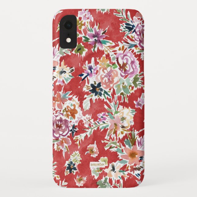 WILDE LIEBE mutiges rotes Blumen Case-Mate iPhone Hülle (Rückseite)