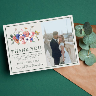 Wilde Liebe Wildblume Boho Floral Wedding Dankeskarte