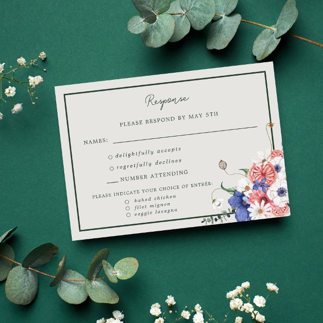 Wilde Liebe Wildblume Boho Wedding Response Card RSVP Karte (Von Creator hochgeladen)