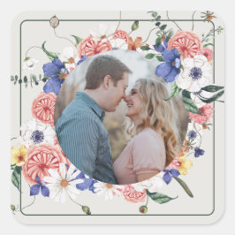 Wilde Liebe Wildblume Boho Wreath Wedding Stickers