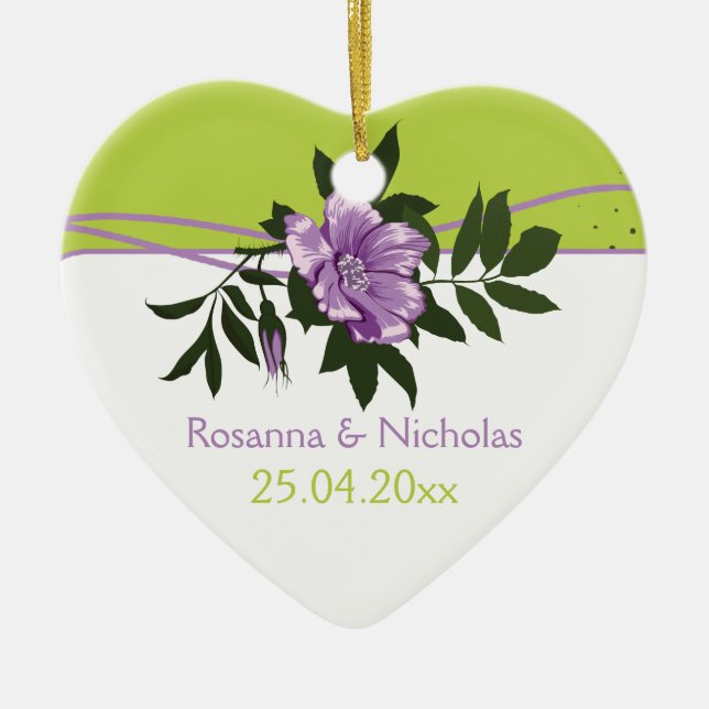 Wilde lila Rose Blumenzwiebeltraube Keramik Ornament (Vorne)
