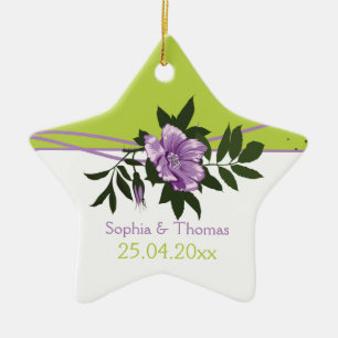 Wilde lila Rose Blumenzwiebeltraube Keramikornament
