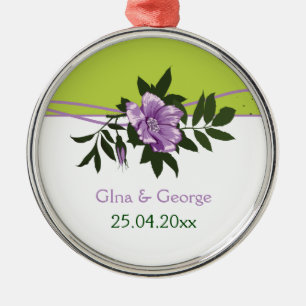 Wilde lila Rose Blumenzwiebeltraube Silbernes Ornament