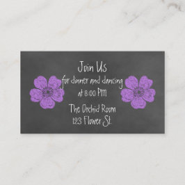 Wilde Lila Rose Chalkboard Empfang Cards Begleitkarte