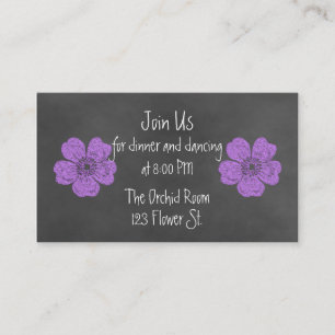 Wilde Lila Rose Chalkboard Empfang Cards Begleitkarte