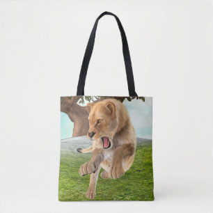 Wilde Löwin Dschungel-Abenteuer-Kunst Tasche