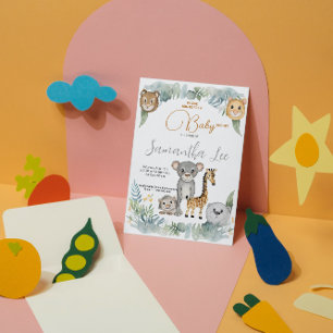 Wilde lustige Safari Animals Boys Baby Shower Einladung