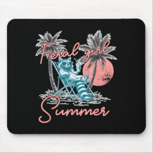 Wilde Mädchen Sommer lustiger Meme wilder Waschbär Mousepad