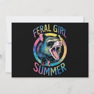 Wilde Mädchen Sommer Opossum Tie Dye Waschbär Einladung