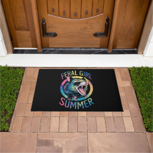 Wilde Mädchen Sommer Opossum Tie Dye Waschbär Fußmatte