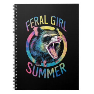 Wilde Mädchen Sommer Opossum Tie Dye Waschbär Notizblock