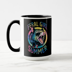 Wilde Mädchen Sommer Opossum Tie Dye Waschbär Tasse