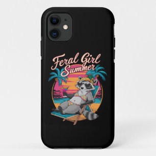 Wilde Mädchen Sommer Strand Lustiger Waschbär Case-Mate iPhone Hülle