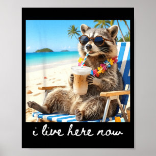 Wilde Mädchen Sommer Waschbär lustiges Meme Frauen Poster
