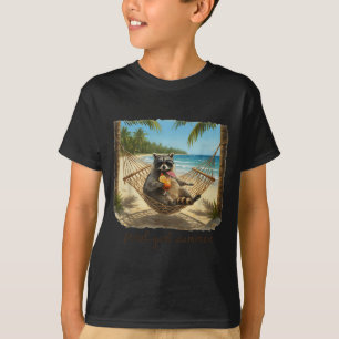 Wilde Mädchen Sommer Waschbär lustiges Meme Frauen T-Shirt