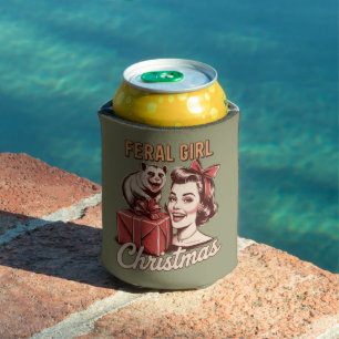Wilde Mädchen Weihnachten Opossum Xmas Trashy Retr Dosenkühler