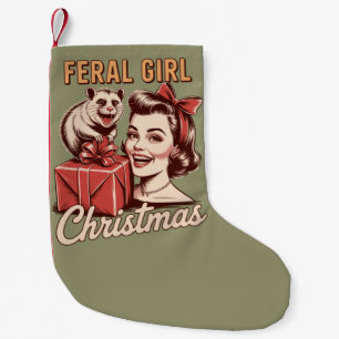 Wilde Mädchen Weihnachten Opossum Xmas Trashy Retr Kleiner Weihnachtsstrumpf