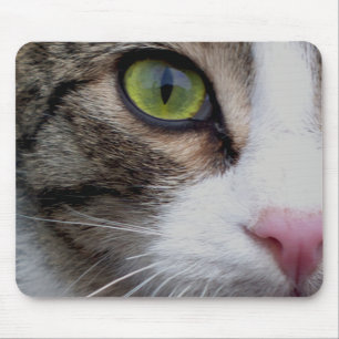 Wilde mit Augen Katze Mausepad Mousepad