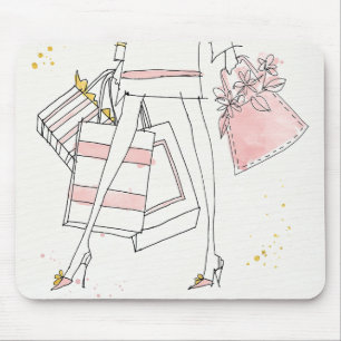 Wilde moderne rosa Mode-Skizze Apples Mousepad
