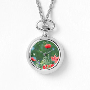 Wilde Mohn Armbanduhr