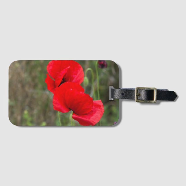 Wilde Mohn Gepäckanhänger (Vorderseite (Horizontal))