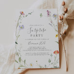 Wilde Multicolor Floral Surprise Party Einladung<br><div class="desc">Diese wilde,  vielfarbige und blumengeschmückte Überraschungsparty lädt zu einem modernen Geburtstag,  Ruhestand oder einer Überraschungsparty ein. Das Design ist in Aquarellfarbe,  Rosa,  Rosa,  lila,  Marinefarben und Weiß elegante Blume mit smaragdgrünen Blätter.</div>