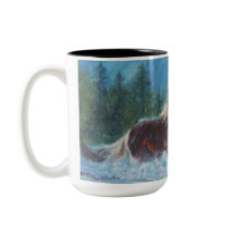 Wilde Mustangs in der Regen-Kaffee-Tasse