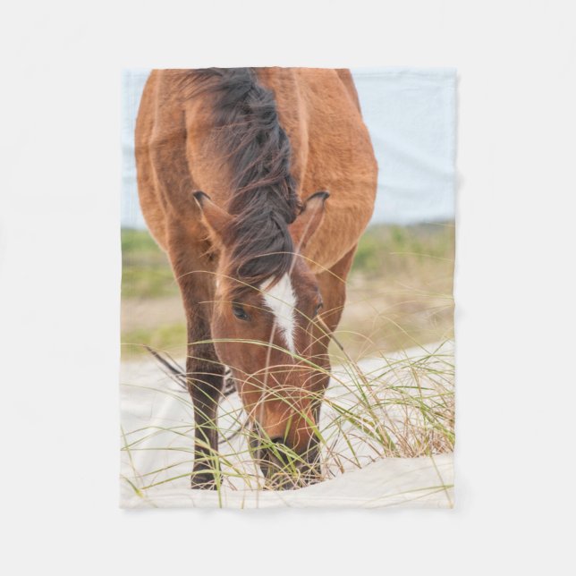Wilde Mustangs oder Banker-Pferde Fleecedecke (Vorderseite)