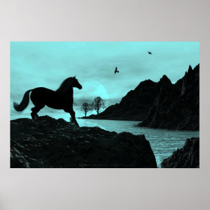 Wilde Nacht von Michelle Wilder (Aquamarin) Poster